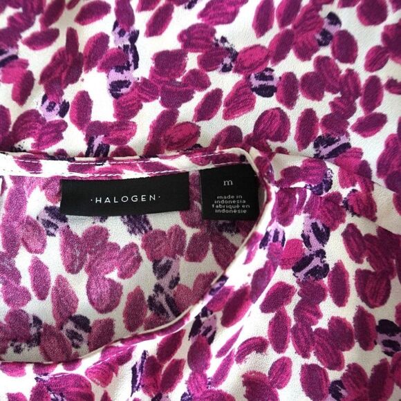 Halogen Sleeveless Top Women Size Medium Pink Purple Print - Picture 8 of 10